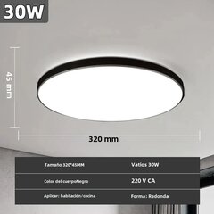 Modernit LED-kattovalot 18W 30W Himmennettävä pyöreä kattolamppu 220V olohuoneeseen makuuhuoneeseen keittiöön sisävalaistus Neutraali valkoinen 30w musta hinta ja tiedot | Tuuletinvalaisimet | hobbyhall.fi