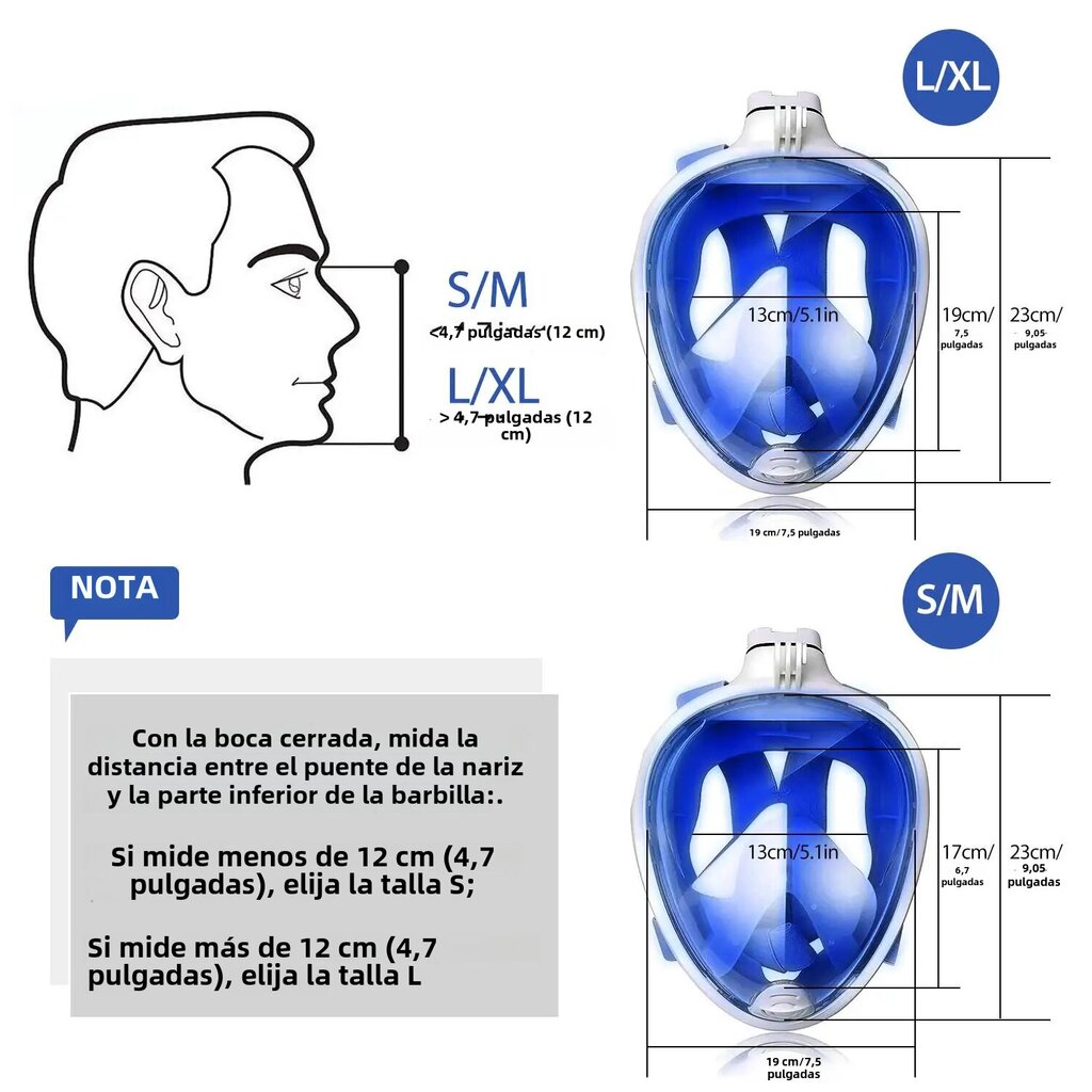 Koko kasvojen snorkkelimaski Uinti vedenalainen maskisarja vesiurheiluun Sumua estävä huurtumista estävä kuivapäällinen Natural Breath S/M musta hinta ja tiedot | Puhallettavat vesilelut ja uima-asusteet | hobbyhall.fi