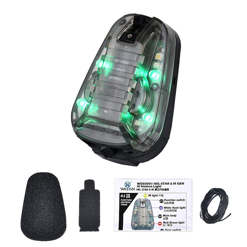 (BK Green IR) Vedenpitävä Leppäkerttu Lamppu HEL STAT6 GEN3 Tactical Kypärät Strobe Light Survival Turvallisuus Taskulamppu Monikäyttöinen Metsästystyökalu hinta ja tiedot | Moottoripyörien lisätarvikkeet | hobbyhall.fi