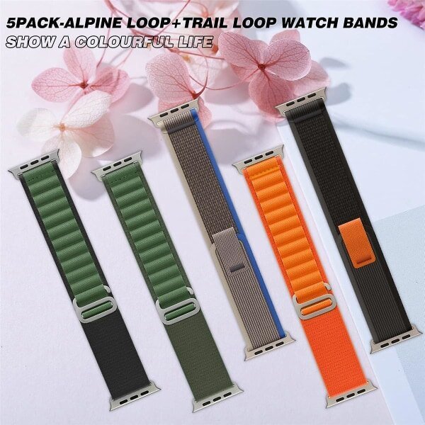 Pack Watch Ranneke Ultra Band 49mm 45mm 44mm 42mm, Trail Loop Nylon Sport Ranne sarjalle hinta ja tiedot | Älykellojen ja aktiivisuusrannekkeiden lisätarvikkeet | hobbyhall.fi