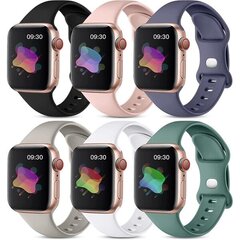 Pakkausranneke Yhteensopiva Apple Watch Ranneke 40mm 38mm 44mm Naisten Miesten Pehmeä Silikoninen Vedenpitävä Urheilu Ranneke hinta ja tiedot | Älykellojen ja aktiivisuusrannekkeiden lisätarvikkeet | hobbyhall.fi