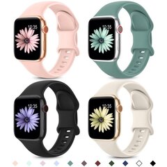 Pack Sports Band Yhteensopiva Apple Watch Ranneke 38/40/41mm silikonikorvausranneke iWatch Ultra/Ultra 2 Series 9 8 7 6 5 4 3 2 1SE hinta ja tiedot | Älykellojen ja aktiivisuusrannekkeiden lisätarvikkeet | hobbyhall.fi