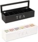 Bamboo Tea Box -teerasia, jossa 6 lokeroa puinen teepussirasia kannella ja samettiläppäinen teerasia aromatisoimaan intensiivistä teenautinta varten, Nature Schwarz hinta ja tiedot | Keittiövälineet | hobbyhall.fi