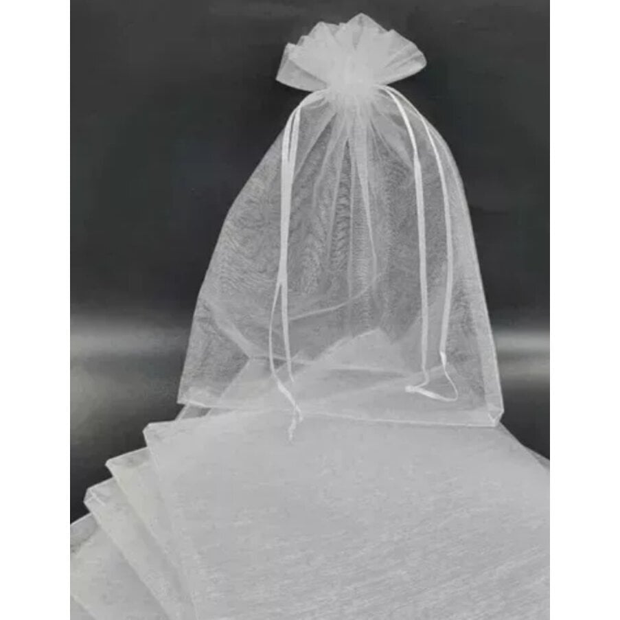 Lahjapussit - organza, valkoinen, 7 x 9 cm - korujen ja pukukorujen pakkaamiseen. hinta ja tiedot | Lahjapaketointi | hobbyhall.fi