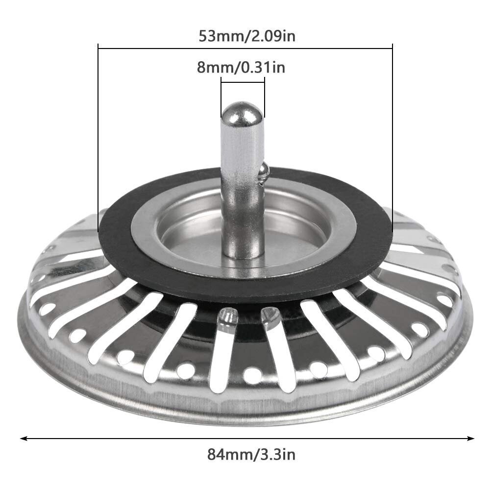 Osat Altaan siivilä/altaan tyhjennystulppa Pesualtaan tulpan reikä Keittiön/kylpyammeen siivilä Halkaisija 84 mm Pallopäällä, ruostumatonta terästä hinta ja tiedot | Veden suodatinkannut ja suodattimet | hobbyhall.fi