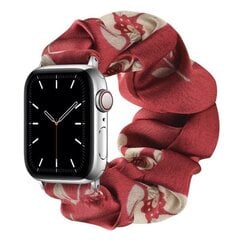 Apple Watch 42mm - 44mm elastinen hiuspantatyylinen kellon ranneke - Satiini + valkoinen kukka / Koko: L multifärg hinta ja tiedot | Älykellojen ja aktiivisuusrannekkeiden lisätarvikkeet | hobbyhall.fi