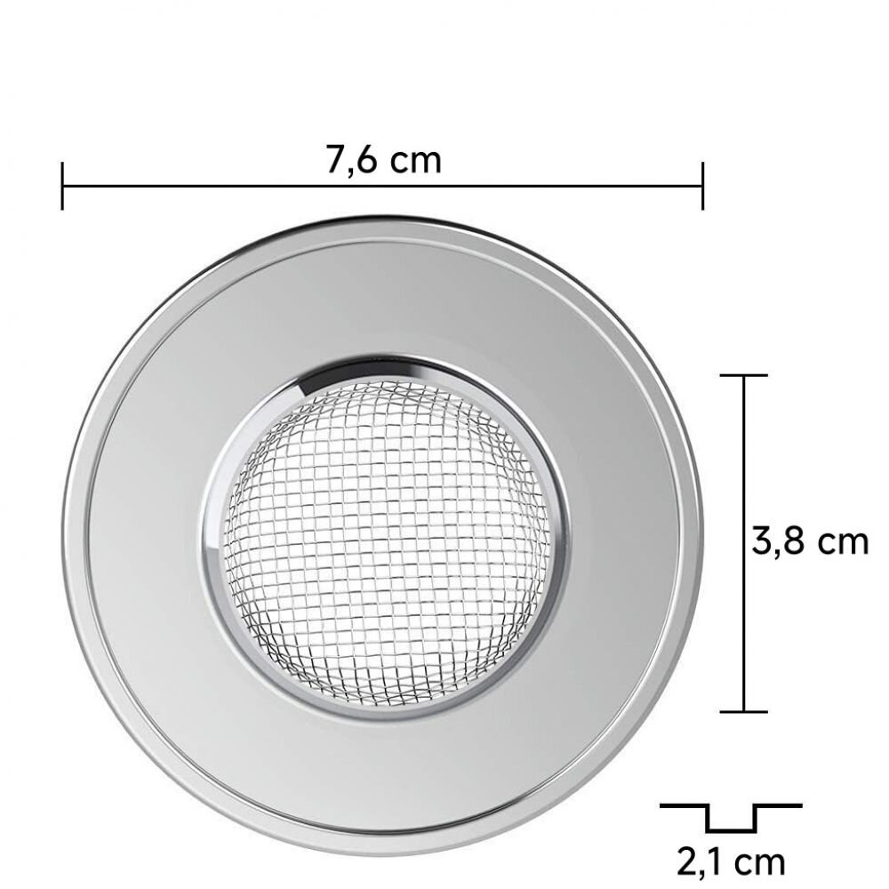 3 ruostumattomasta teräksestä valmistetun keittiön viemärisuodattimen sarja - Suihkuhiussihti kylpyhuoneeseen, 7,7 cm iso hinta ja tiedot | Veden suodatinkannut ja suodattimet | hobbyhall.fi