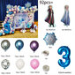 92kpl Disney-teema-taustaseinä Frozen Juhlakoristelu Elsa Anna Folio Ilmapallot Numeropallo Tyttövauva Syntymäpäiväjuhla Kids hinta ja tiedot | Ilmapallot | hobbyhall.fi