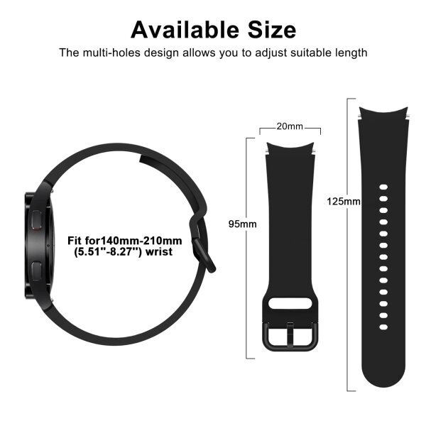 Yhteensopiva Samsung Galaxy Watch 4 käsivarsinauhan kanssa 40mm/44mm, Galaxy Watch 5/Watch 5 Pro 45mm Silikon käsivarsinauhan käsivarsinauhan kanssa hinta ja tiedot | Älykellojen ja aktiivisuusrannekkeiden lisätarvikkeet | hobbyhall.fi