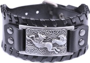 Celtic Knot Viking Fox Nahkainen Cuff Rannekoru Säädettävä Musta Kehoan hinta ja tiedot | Korusetit | hobbyhall.fi