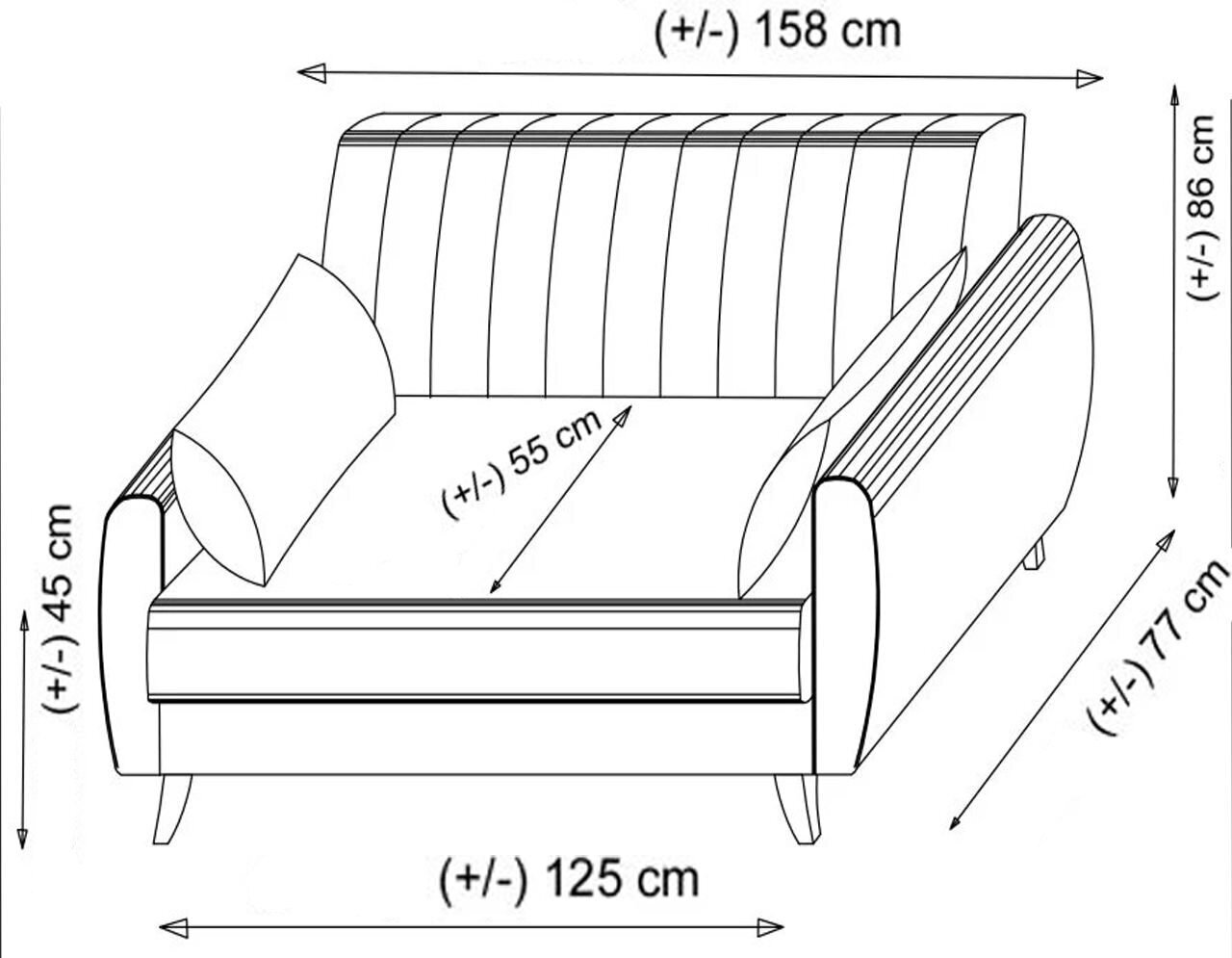 2-istuttava vuodesohva Alkon - Dark Grey hinta ja tiedot | Sohvat ja vuodesohvat | hobbyhall.fi