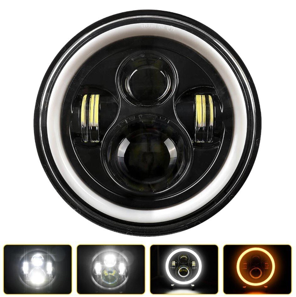 Ajovalo 7” Full LED 8, Harley, Jeep, Land Rover, Suzuki, Ford, Nissan, Lada, 1 kpl. hinta ja tiedot | Polttimot | hobbyhall.fi