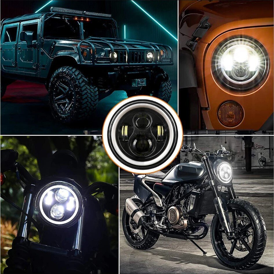 Ajovalo 7” Full LED 8, Harley, Jeep, Land Rover, Suzuki, Ford, Nissan, Lada, 1 kpl. hinta ja tiedot | Polttimot | hobbyhall.fi