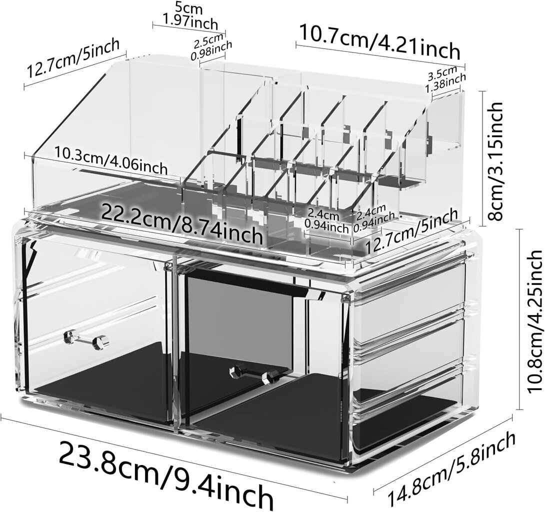 Readaeer Cosmetics Organizer hinta ja tiedot | Kosmetiikkalaukut ja peilit | hobbyhall.fi