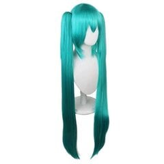 Hatsune Miku -peruukki Cosplay-juhliin, peruukki 2 poninhännällä, pitkät suorat peruukit, Halloween-karnevaalin rekvisiitta hinta ja tiedot | Naamiaisasut | hobbyhall.fi