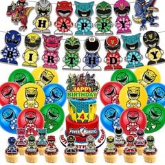 Power Rangers teema osapuoli tarvikkeet syntymäpäivä koristelu sisältää syntymäpäivä bannerit kakku topperit ilmapallot cupcake hinta ja tiedot | Koristeet ja tarrat | hobbyhall.fi