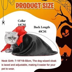 Halloween Koiran puku Koira Vampyyri Paholainen Puku Halloween Viitta Cape Kissa Koira hinta ja tiedot | Koiran vaatteet | hobbyhall.fi