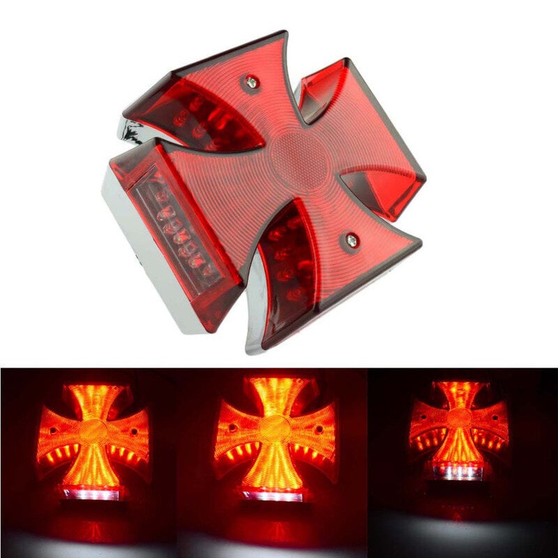 Maltese Cross LED -takavalo jarrun takarekisterikilven valo moottoripyörän takavaloon Kawasaki VN Vulcan Classic Custom 900 hinta ja tiedot | Moottoripyörien lisätarvikkeet | hobbyhall.fi