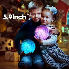 Moon Lamp Galaxy Lamp 7 Colors LED 3D Moon Lamp Remote Touch Control Kosketa seitsemää väriä hinta ja tiedot | Lastenhuoneen valaisimet | hobbyhall.fi