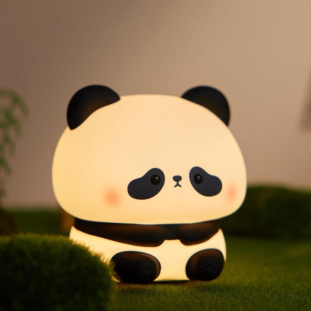 Panda-yövalo, LED-pehmeä Panda Novelty -lamppu, 3-tasoinen himmennettävä lastenhuoneen yövalo, ladattava kosketuslamppu mustavalkoinen hinta ja tiedot | Lastenhuoneen valaisimet | hobbyhall.fi