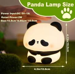 Panda-yövalo, LED-pehmeä Panda Novelty -lamppu, 3-tasoinen himmennettävä lastenhuoneen yövalo, ladattava kosketuslamppu mustavalkoinen hinta ja tiedot | Lastenhuoneen valaisimet | hobbyhall.fi