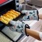 Oven Mitts Professional Lämmönkestävä Keittiö Uunin Pehmeä Puuvilla Käsineet grillaukseen Ruoanlaitto Mikroaaltouunissa BBQ Leivontaan, 2 kpl pehmeällä sisävuorellaBlue hinta ja tiedot | Keittiötekstiilit | hobbyhall.fi