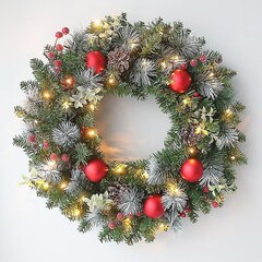 Jouluseppele LED Fairy Light Door Riippuva Garland Pine 50cm ja 40 valoa hinta ja tiedot | Puutarha- ja ulkovalot | hobbyhall.fi