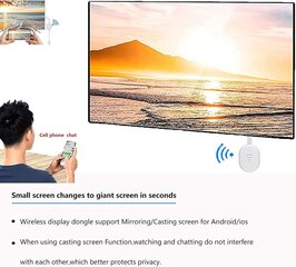 Langaton HDMI-näyttösovitin, TV-sovitin APP YouTubelle, Video Mirroring Dongle -vastaanotin, jota käytetään Mac iOS Android -suoratoistoon / peilaukseen televisioon / projektoriin / näyttöön hinta ja tiedot | TV- ja FM-vastaanottimet, videokaappauskortit | hobbyhall.fi