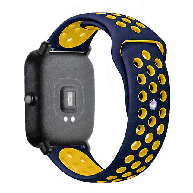 (keskyönsininen keltainen)Silikoninen ranneke Amazfit Gts 3/pro/2/2e Mini/gtr 3 42mm/47mm/gtr2/stratos 2/3 urheilukellon rannekoru Amazfit Bip Strap - kellon rannekkeet hinta ja tiedot | Älykellojen ja aktiivisuusrannekkeiden lisätarvikkeet | hobbyhall.fi