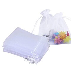 100 kpl Valkoinen Organza Lahjapussit Laukut 10x15cm Pussit Kiristysnauha Laukut Hää Organza Laukku hääkorujuhliin hinta ja tiedot | Liikelahjat | hobbyhall.fi