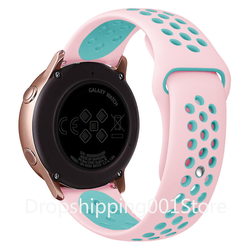 (Galaxy Watch 3 41mm Powder vihreällä)Silikoniranneke Samsung Galaxy Watch 4 Classic Strap Gear S3 46/42mm Huawei Watch Gt2 Correa Rannekoru Active 2 40mm 44mm Ranneke - Kellon rannekkeet hinta ja tiedot | Älykellojen ja aktiivisuusrannekkeiden lisätarvikkeet | hobbyhall.fi