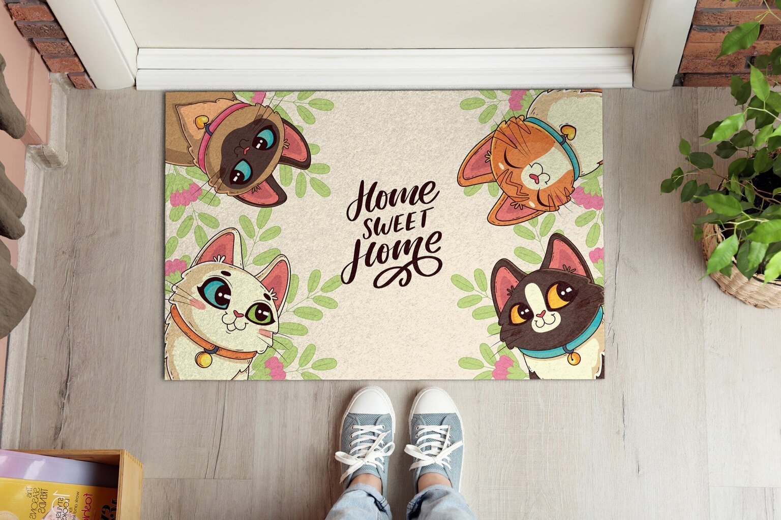 Kynnysmatto Kirjoituskissat, 90x60 cm hinta ja tiedot | Ovimatot | hobbyhall.fi