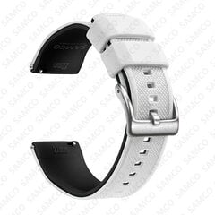 (22mm White Black 1) Pikalukitus kuminen kellon ranneke Silikoni kellon ranneke Huawei Samsung Garmin kellon vaihtoranneke - kellon rannekkeet hinta ja tiedot | Älykellojen ja aktiivisuusrannekkeiden lisätarvikkeet | hobbyhall.fi