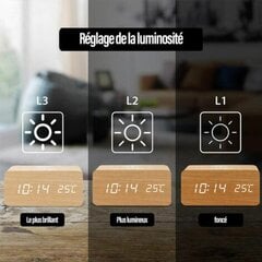 Digitaalinen herätyskello langattomalla laturilla Led pöytätietokoneen herätyskellon lämpötilanäyttö, pronssi - Bronzer hinta ja tiedot | Kelloradiot ja herätyskellot | hobbyhall.fi