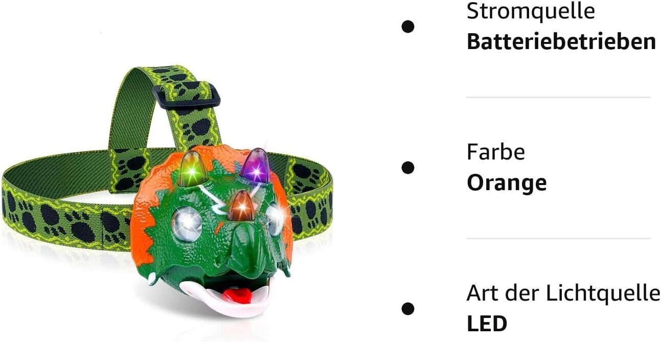 Kizeefun Dinosaur -otsalappu lapsille MQ-08A hinta ja tiedot | Taskulamput ja valonheittimet | hobbyhall.fi