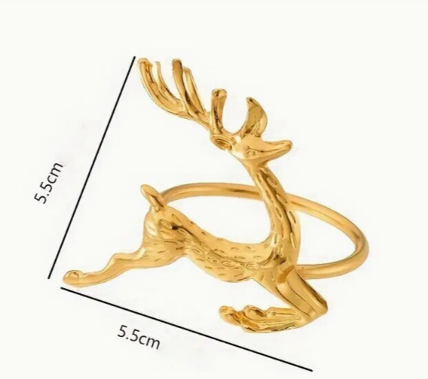 Setti - Lautasliinarenkaat "Deer", 6 kpl ja viinipullon korkki hinta ja tiedot | Pöytäliinat, tabletit ja lautasliinat | hobbyhall.fi