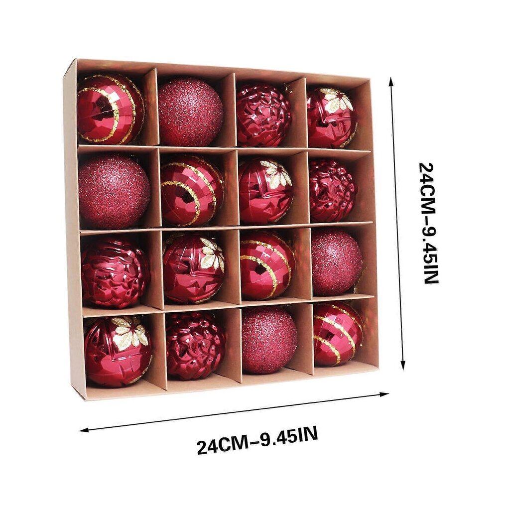 Joulukoristeet 16 kpl joulupallokoristeita Joulukuusikoristeet Joulun hääjuhlakoristeet hinta ja tiedot | Joulukoristeet | hobbyhall.fi