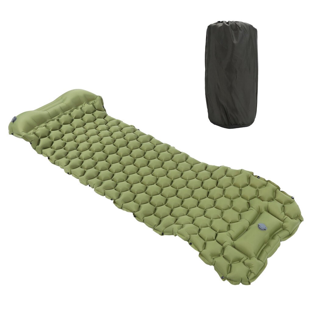 Camping Sleeping Pad Matt Jalkapuristin Ilmatäytteinen tyynypatja telttaretkelle TravelMilitary Green hinta ja tiedot | Retkeilyalustat, piknikhuovat | hobbyhall.fi