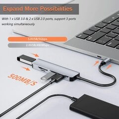 USB 3.0 SD-kortinlukija, 4 in 1 alumiininen USB A&C -keskitin, USB Extender PC:lle, kannettaville tietokoneille ja tableteille USB (usb3.0*1+usb2.0*3) hinta ja tiedot | Meeare Store Autotuotteet | hobbyhall.fi