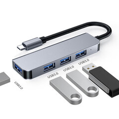 USB 3.0 SD-kortinlukija, 4 in 1 alumiininen USB A&C -keskitin, USB Extender PC:lle, kannettaville tietokoneille ja Tablet-tyyppi-c (usb3.0*4) hinta ja tiedot | USB-sovittimet äänentoistoon | hobbyhall.fi