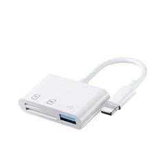 USB 3.0 High Speed - SD/TF-korttisovitin iPhonen muistikortinlukijalle (Apple SD+TF+USB) hinta ja tiedot | USB-sovittimet äänentoistoon | hobbyhall.fi