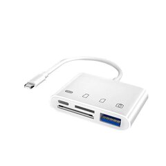 USB 3.0 High Speed - SD/TF-korttisovitin iPhonen muistikortinlukijalle (Applen 4-in-1-kortinlukija) hinta ja tiedot | USB-sovittimet äänentoistoon | hobbyhall.fi