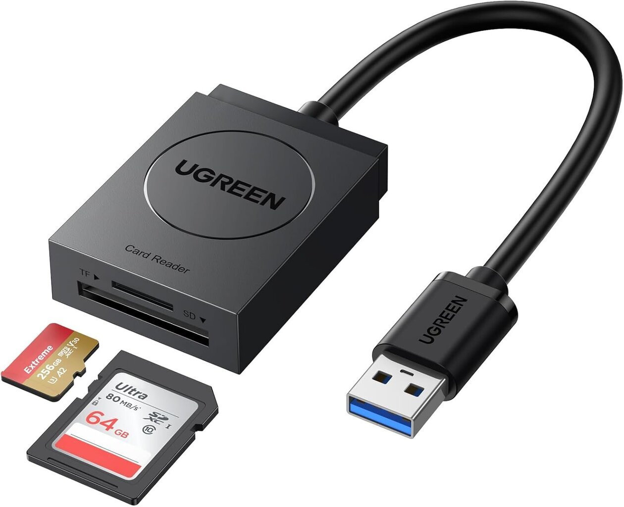 SD-kortinlukija USB 3.0 Dual Slot Flash-muistikortinlukija Macille Windows Linux Chrome Lue 2 korttia samanaikaisesti hinta ja tiedot | USB-sovittimet äänentoistoon | hobbyhall.fi