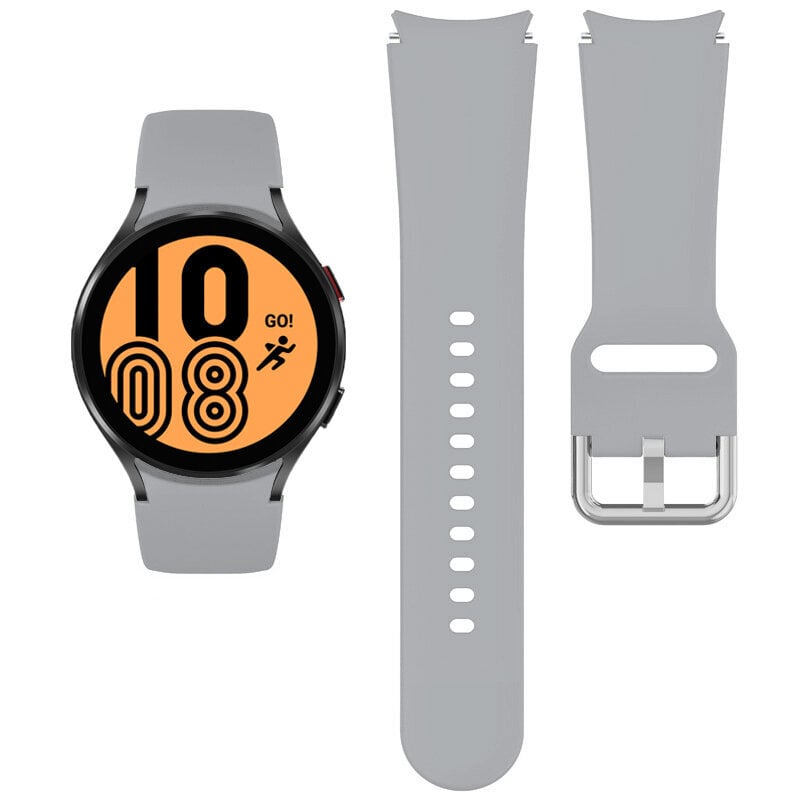 (lokin harmaa) 20 mm kellon ranneke Samsung Galaxy Watch 4 Classic 46 mm 42 mm älykello silikoni urheiluranneke Galaxy Watch 4 44 mm 40 mm ranneke - kellon rannekkeet hinta ja tiedot | Älykellojen ja aktiivisuusrannekkeiden lisätarvikkeet | hobbyhall.fi