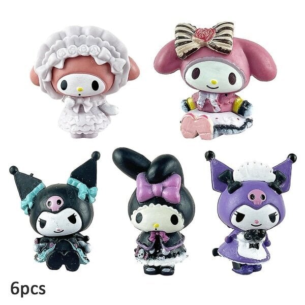 5kpl/setti Sanrio Kuromi My Melody Anime Toimintafiguurit, PVC Mallifiguurikokoelma, Kakkukoristeet Lapset Tytöt Lahjat hinta ja tiedot | Sarjakuvat | hobbyhall.fi