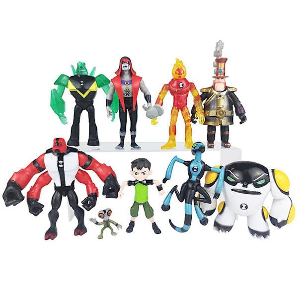 Figuurit perustuvat Ben 10 -toimintafiguuriin - 9 lelun sarja, Ben Tennyson, Four Arms, Gray Matter, Kineceleran, Diamondhead, Hex, Steam Smythe, ... hinta ja tiedot | Pienoismallit | hobbyhall.fi