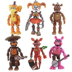 5kpl Five Nights at Freddys Action figures Toy Security Breach Series Glamrock Foxy Bonnie Fazbear PVC-nuket Fnaf For Kids Gift 6kpl B hinta ja tiedot | Pienoismallit | hobbyhall.fi