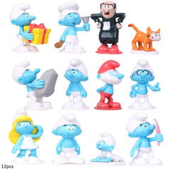 12 kpl Smurffin toimintafiguurit lahjakokoelman nuket lapsille 12 kpl hinta ja tiedot | Pienoismallit | hobbyhall.fi