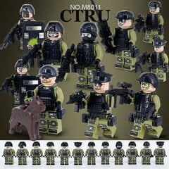 12. Militära Actionfigurer SWAT Team Polisfigurer Byggklossar Leksaksssats[HK] hinta ja tiedot | Pienoismallit | hobbyhall.fi