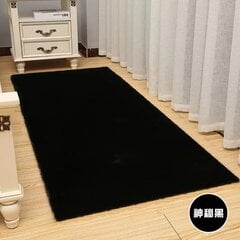 (6419-Musta-40x40cm)Karvainen Olohuone Iso matto Valkoinen Tekokanin turkista Makuuhuoneen sängyn matto Pehmeä ja pörröinen pestävä tatami koristematto hinta ja tiedot | Isot matot | hobbyhall.fi